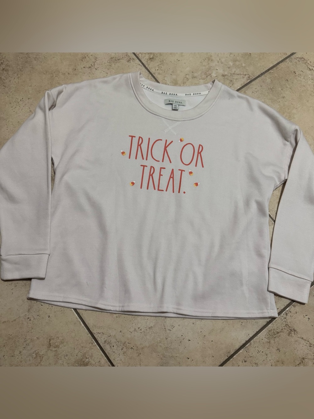 Rae Dunn Kids Light Pink Long Sleeve "Trick Or Treat" Tee